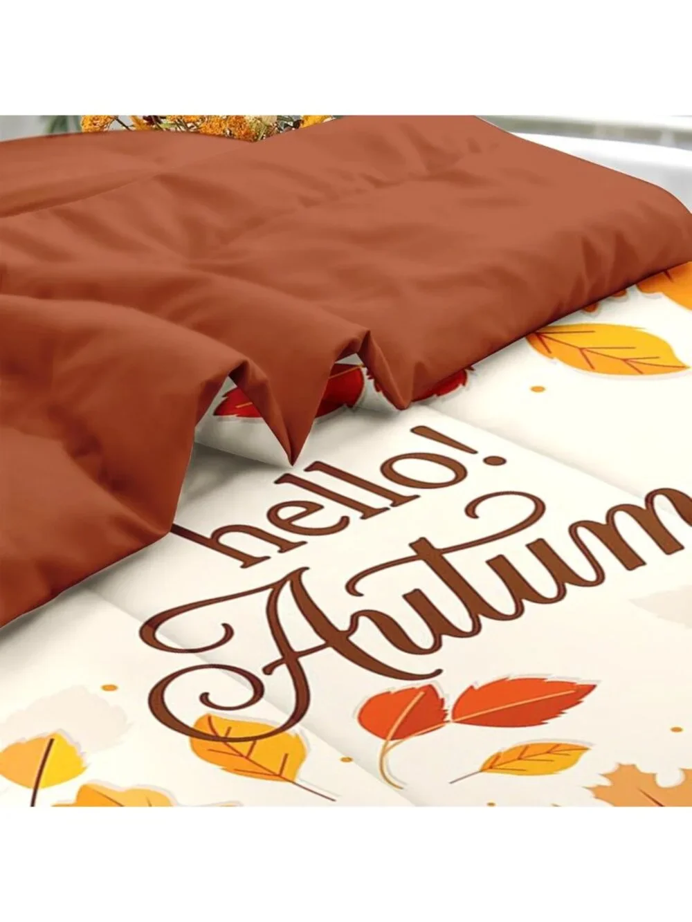 Cozy Queen Fall Comforter Set with Sheets, 7-Piece Bedding Ensemble for Autumn